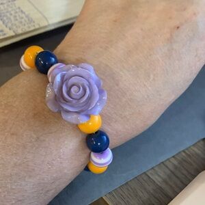 Kid’s Purple Rose Beaded Bracelet